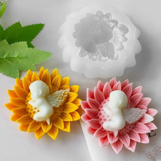 Flower Mold - Succulent Flower - Silicone Resin Casting Molds for Candle & Resin & Soap Craft Supplies