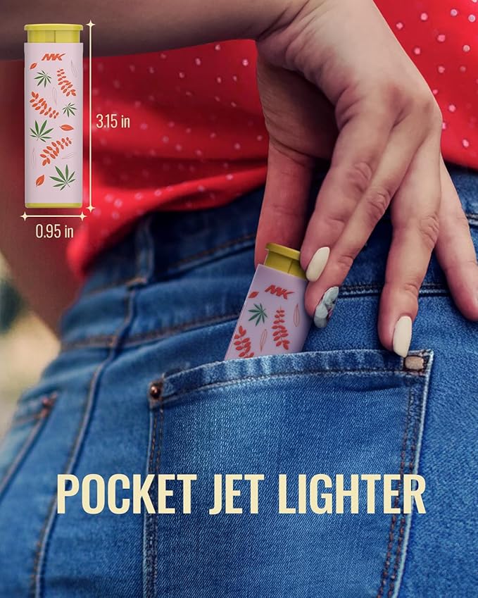 MK Wind Proof Jet Flame Lighters, 5PCS Striking Design, Ideal as Lighters for Candle, Camping, Outdoor use, Butane Refillable Lighter (Dream-5PC)