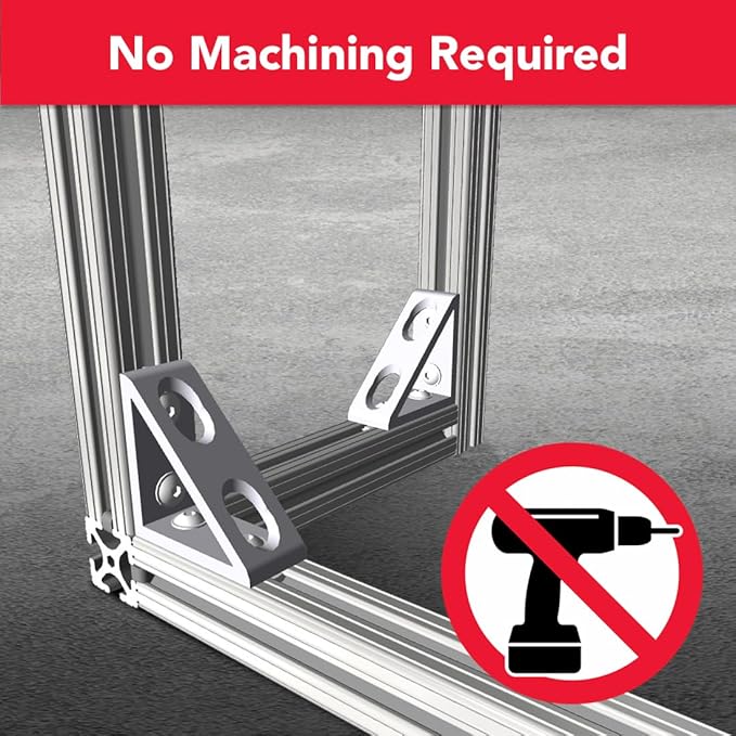8020, 4336, 15 Series, 4 Hole Aluminum Inside Corner Gusset L Bracket for 80/20 Extruded Aluminum Extrusion Heavy Duty Angle Bracket (Clear Anodize, 10)
