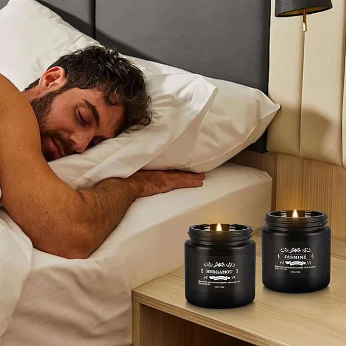 Scented Candles Gifts Set 12 Pack Soy Wax Travel Tin Jar Candles for Home 3.05 OZ for Mom for Christmas, Birthday, Thanksgiving, Mother's Day(Black)