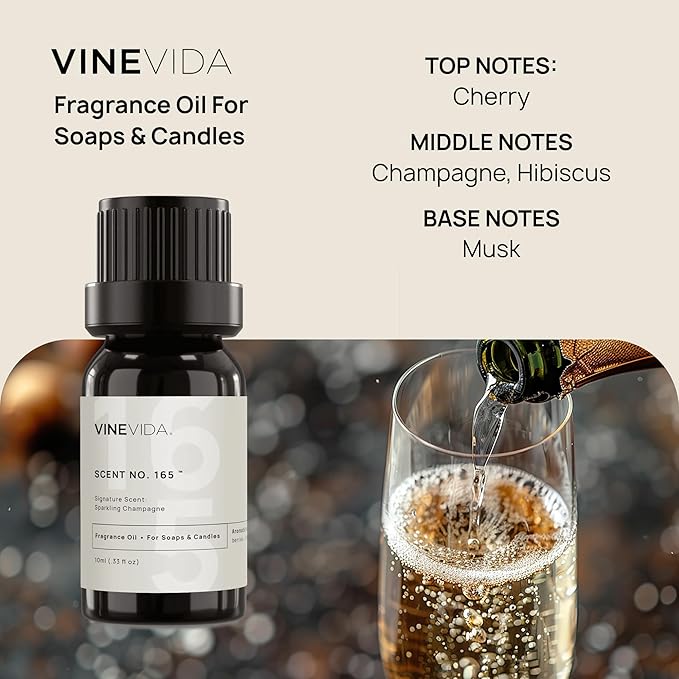 VINEVIDA [10 ml] Sparkling Champagne; Fragrance Oil for Candle Making and Soap Making - Premium Candle Scents for Soy Candles