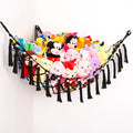 YKBU Stuffed Animal Toy Hammock Hanging- Macrame Toy Hammock with Tassels-Stuff Animals Organizer Storage Boho Large Corner Plush Toys Net Holder for Nursery, Play Room, Kids Bedroom (Black)