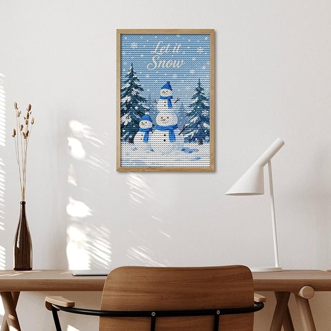 AIVKIEJK Diamond Painting Kits for Adults - Merry Christmas Snowman Winter Painting DIY 5D Full Drill Diamond Dots Paintings with Diamonds Gem Art and Crafts Home Decor 8"x12"