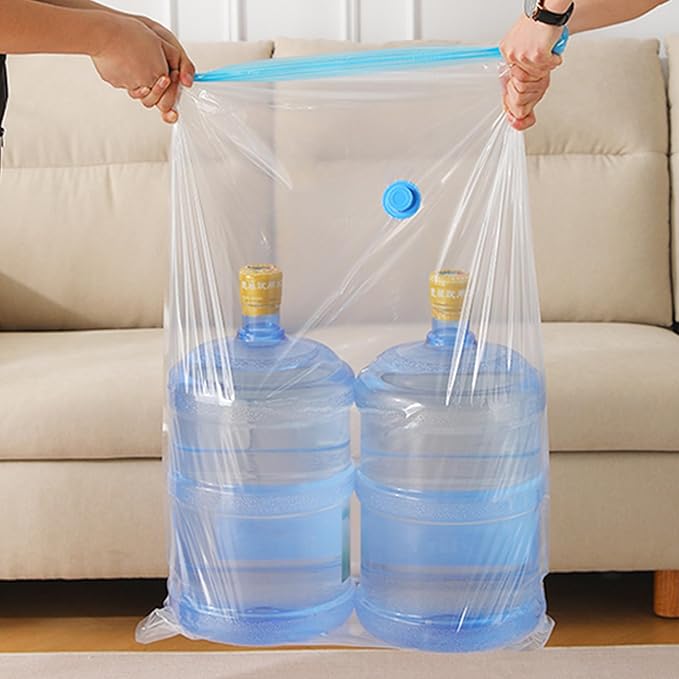 Vacuum Compression Storage Bags Set with Manual Pump Labels and Pen Travel Vacuum Bags for Luggage Space Saver Vacuum Storage Bags 16 Pack Includes Small Medium Large Jumbo Sizes