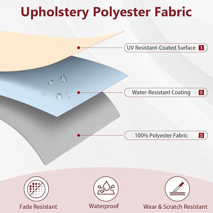 OTOEZ 600D Waterproof Canvas Fabric by The Yard, Fade & UV Resistant Outdoor Upholstery Material 58" W Water Resistant Cordura Polyester Fabric for Marine Boat Awning Tent Chairs DIY, 10 Yards Red