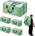 WORKPRO 4 Pack Extra Large Moving Bags with Zippers & Carrying Handles Backpack Straps, Heavy-Duty Storage Tote for Space Saving & Storage, Alternative to Moving Box (Green)