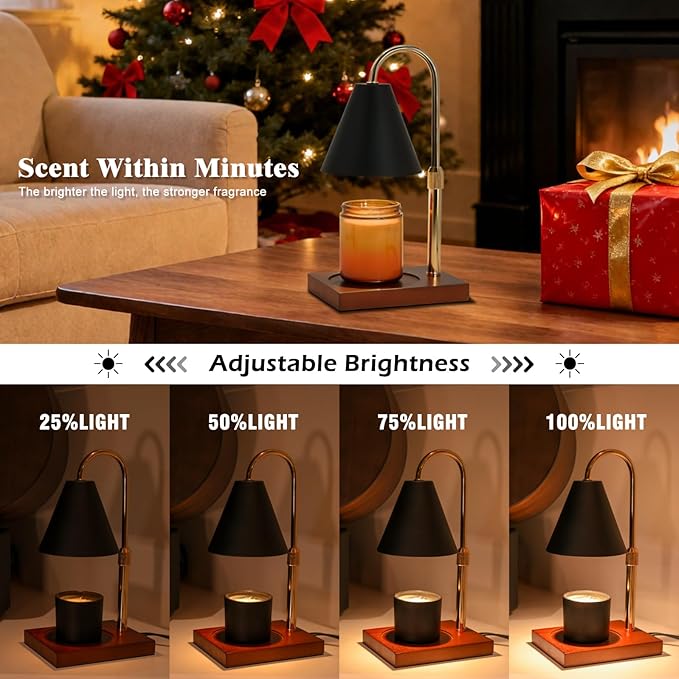 Candle Warmer Lamp Timer - Gifts for Mom, Birthday Gifts for Women, House Warming Gifts New Home Decor, Dimmable Wax Melt Warmer for Jar Candles with 2 Bulbs