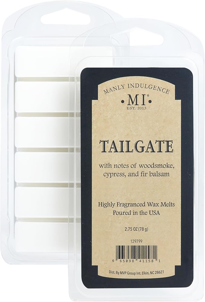 Manly Indulgence Tailgate Scented Wax Melts, Wax Melt Warmer Cubes, Long Lasting Scented Wax Warmer Cubes, 4 Pack, 6 Cubes Each - Made in The USA