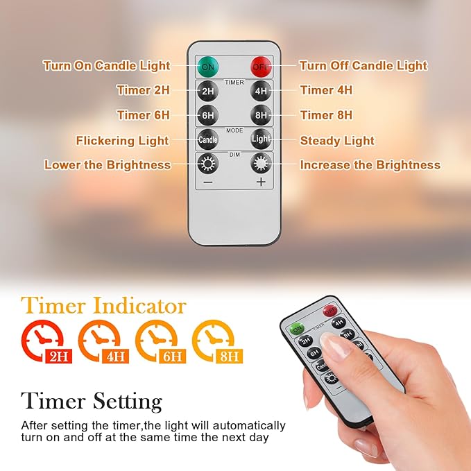 Rechargeable Flameless LED Candles,Flickering Candles with Auto On/Off Timer 2H/4H/6H/8H,Real Wax, Dimmable Brightness,4" 5" 6" Set of 3 for Valentine's Day,Centerpiece Table Decorations,Home Decor