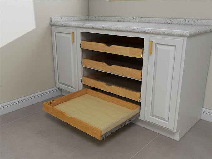 Elysian Under Desk Drawers 30" W × 21" D Add-on Drawers for Under Desk or Cabinet, Multipurpose Drawer Storage for Office Supplies, Smooth Pull Out Cabinet Organizer