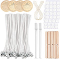 Candle Making Kit - 100pcs Wicks with Stickers, Holders, Placing Tube and Tags - 6 Inch Kit