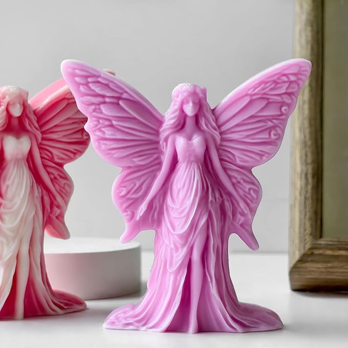 Candle Mold for Candle Making, 3DSilicone Mold for Resin Casting DIY Plaster Polymer Clay Home Decoration (Butterfly Fairy)