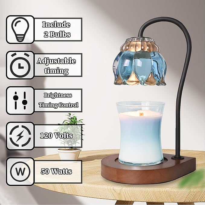 PPZHAVG Candle Warmer Lamp Birthday Gifts for Women Mom, Mothers Day Gifts, Compatible with All Jar Candles, Wax Melt for Candle Home Decor, Modern Farmhouse Decor, Candle Warmer Timer SkyBlue