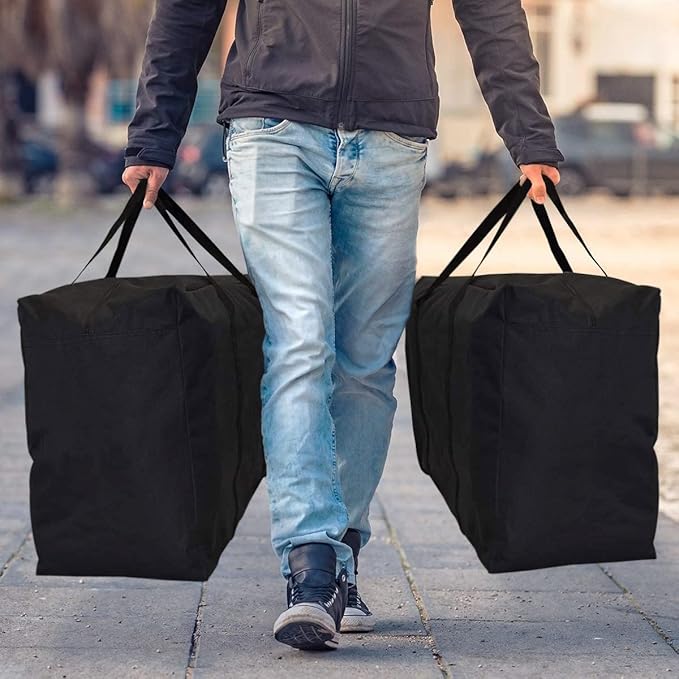 Extra Large Storage Bag for Moving Travel Bag Waterproof Large Moving Bag with Double Zippers and Reinforced Handles Large Capacity Duffle Bag for Moving Traveling Home Storage Packing, 2X160L, 39.37