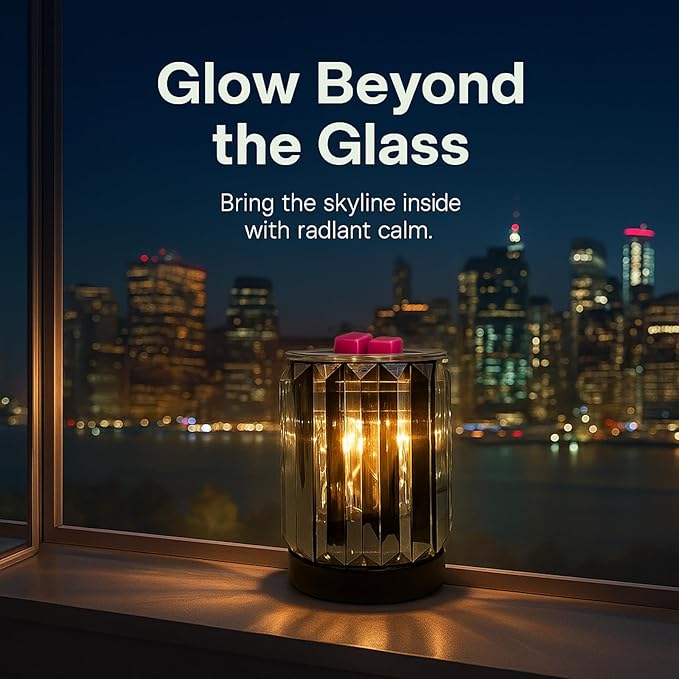 Leyoue Wax Melting Heater Electric Burning Burner Electric Essential Oil Warmer Incense Wax Melt Warmer Night Light Aroma Decorative Lamp for Gifts & Decor(Ironwork Crystal)