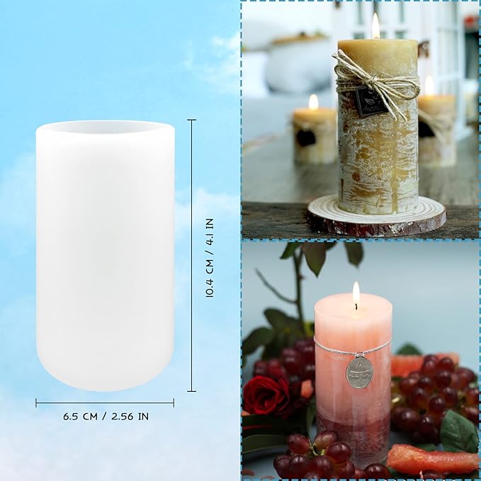 Cylinder Silicone Candle Molds for Candle Making, Pillar Resin Casting Moulds for Resin Soap Flower Insect Specimen Wax Making Polymer Clay DIY Craft