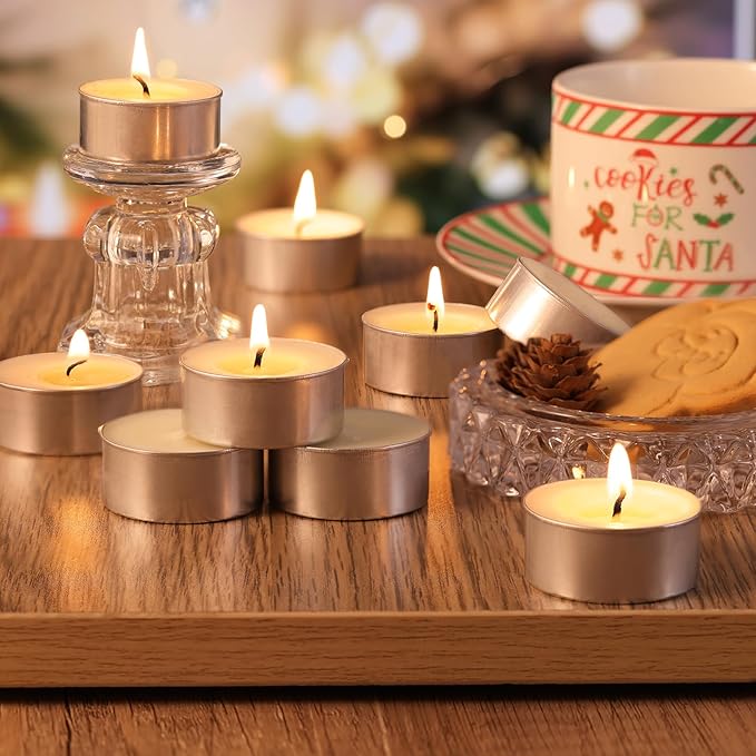 DEVI 6H Soy White Tea Lights Candles 200 Pack, Soy Tealight Candles Bulk-6 Hours Long Burning, Unscented Soy Votive Small Tea Candles-Burn Evenly, Soy Candles Bulk for Wedding Party Supplies