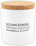 Urban Concepts by DECOCANDLES - Sicilian Lemon - Highly Scented Soy Candle - Long Lasting Fresh Citrus Aroma - Hand Poured in USA (9 Oz. Cork)