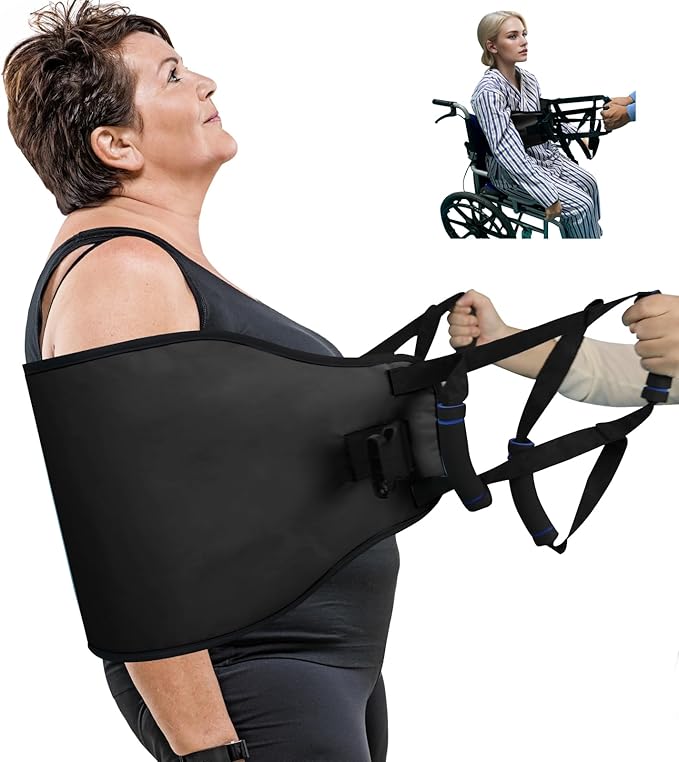 Transfer Sling, Gait Belt Transfer Belt with Padded Handles for Patient Lift Assist & Mobility Standing - Safely Move Elderly and Disabled from Bed and Wheelchair