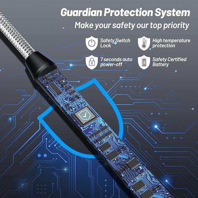 Electric Candle Lighter, Safty Lock, USB Type-C Port, Rechargeable Lighter, Windproof Flameless, Led Display, for Home Kitchen (Silver)