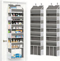 2-Pack Over The Door Organizer Hanging 6-Shelf Storage Organizer with 50lb Heavy Duty Perfect for Bathroom Closet Nursery Bedroom Pantry Laundry (Grey)