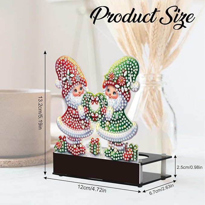 TDFERAN Diamond Art Kits for Adults Candlestick Holders Christmas 12x11cm Diamond Painting Candle Holder Candle Sticks Holder Decor for Pillar Candles for Halloween Decorations Santa Claus