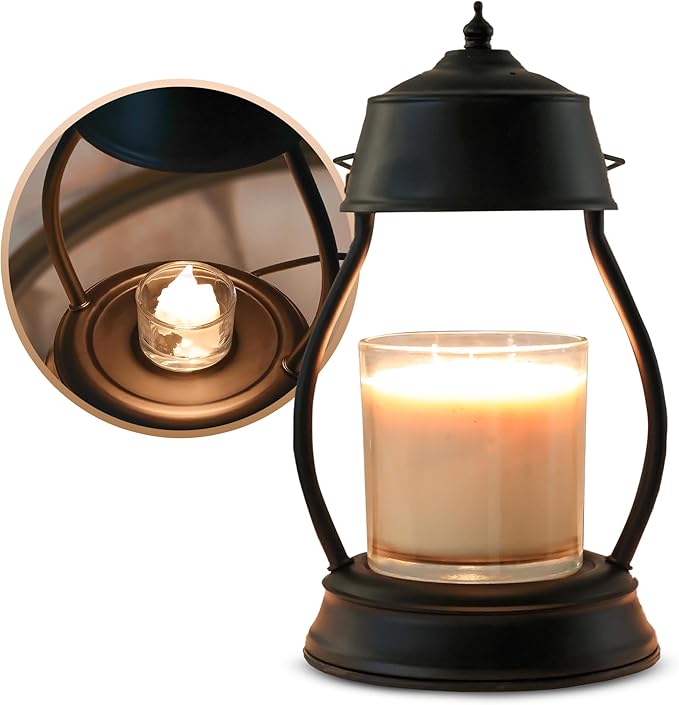 Candle Warmer Lamp Enhances Home Ambiance - Includes 2H/4H/8H Timer And 2 Bulbs - Perfect Lantern for Scented Candles, Wax Melts, Essential Oils - Dimmable Top Down Melter With No Flame, Soot Or Smoke