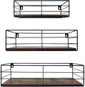 CRUGLA Floating Shelves Wall Mounted Set of 3, Hanging Storage Wall Shelf for Bathroom, Living Room, Bedroom, Kitchen Home