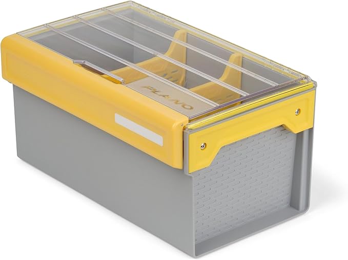 Plano EDGE Premium Plastics and Bulk Tackle Utility Box, Clear and Yellow, Rust-Resistant, Waterproof Bulk Premium Storage Organizer for Plastic Tackle