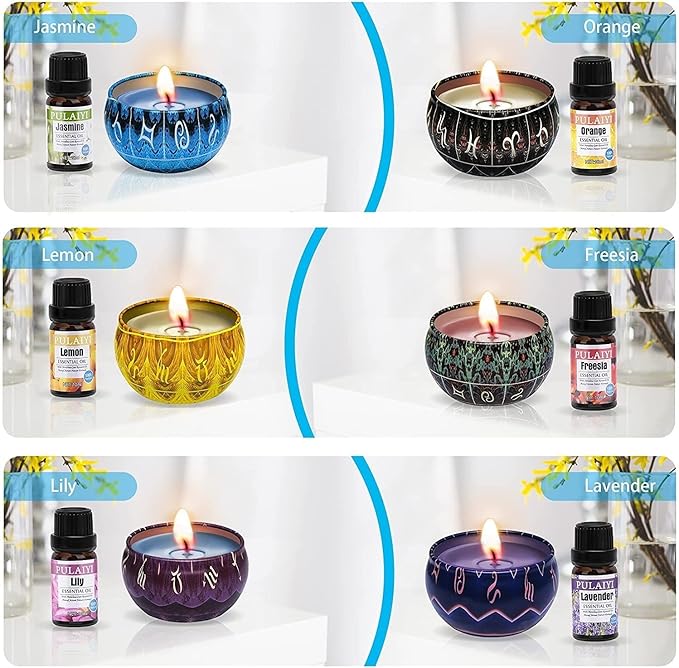LCPKUTTR Candle Making Supplies Kit for Adults Kids,Candle Making Kit, DIY Scented Candle Making Kits Including Soy Wax Wicks Dyes Melting Pot Tins Spoon, Festival Gifts for Women TH0JY-1210