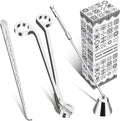 calary Candle Wick Trimmer, Candle Snuffer and Wick Dipper & Candle Accessory Set, 3 in 1 Candle Care Kit for Candle Lover (Silvery)