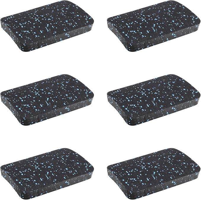 Heavy Duty Treadmill Mat Pads - 4 PCS Extra Thick 0.55" Shock Absorbing Rubber Pads - Maximum Vibration Isolation for Peloton and Heavy Gym Equipment - 4.7"x3.2"