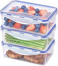 KIGI Food Storage Containers, 4 Sided Locking Lids, Airtight, Leak-Proof & Stackable, Ideal for Meal Prep, Lunch & Leftovers, Microwave & Dishwasher Safe, BPA-Free Plastic, 38 oz, 4.8 Cup, 6 Piece Set