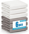 Microfiber Glass Cleaning Cloth 6 Pack - 15.5x15.5 Inch Lint Free Streak Free Microfiber Polishing Cloth for Windows and Mirrors, Fish Scale Nano Cleaning Cloth for Car Window Detailing