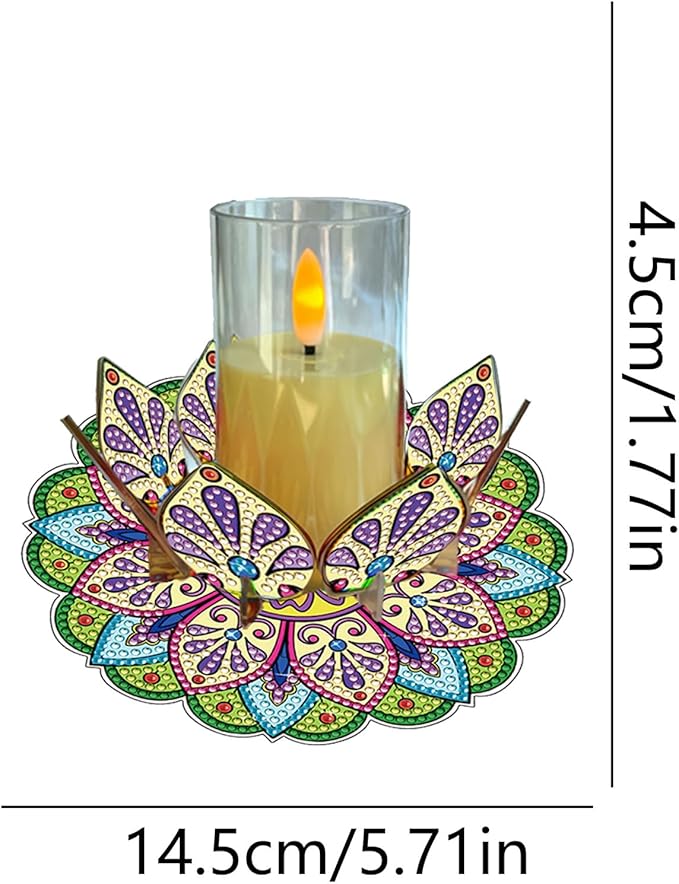 5D DIY Diamond Art Painting PVC Flower Candle Holders Tealight/Tea Light/Votive Candle Holder, for Table Centerpiece Home Décor Party Wedding Dinning-Flower-13