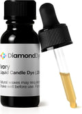 Ivory Liquid Candle Dye (.25 oz) - Made in the USA - Safe and Easy to Use - Pure and Simple Ingredients - Candle Making Supplies for Soy, Paraffin, Palm or Gel Wax - 10 Vibrant Colors to Choose from