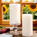 3x6 Inch White Beeswax Candles, 2 Packs, Handcrafted Rolled White Beeswax Pillar Candles, Natural Pure Bees Wax Candle Farm Gifts for Home Decor, Candle Lovers, Air Purify