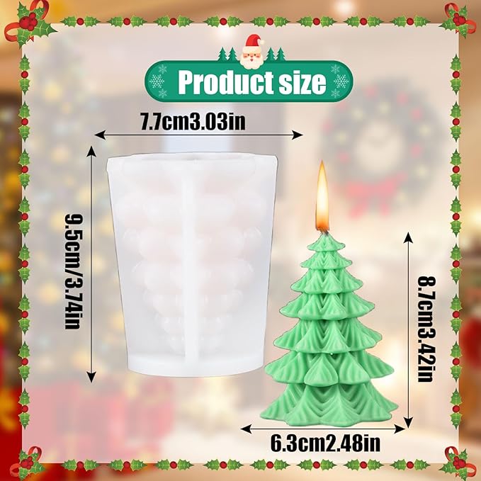 Elk Candle Moulds for Candle Making, Deer Pattern Pillar Candle Mold, Christmas Reindeer Silicone Mold for Soy Wax Candle, Aromatherapy Candle, Gypsum, Plaster, Home Decor (Xmas Tree)