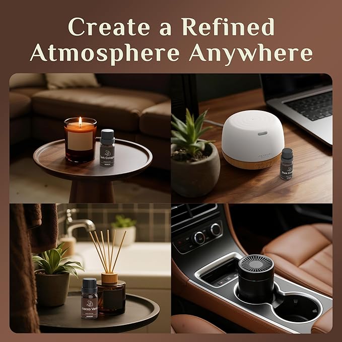 ASAKUKI Men Essential Oils Set for Diffuser, 6×10ml Cologne-Inspired Unisex Fragrance Oils for Diffusers – Elegant, Clean, and Confident Scents