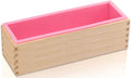 Lerykin Rectangular Soap Mold - 42oz Flexible Silicone Loaf Soap Mold with Wood Box for Making Craft Soap Homemade DIY Tool