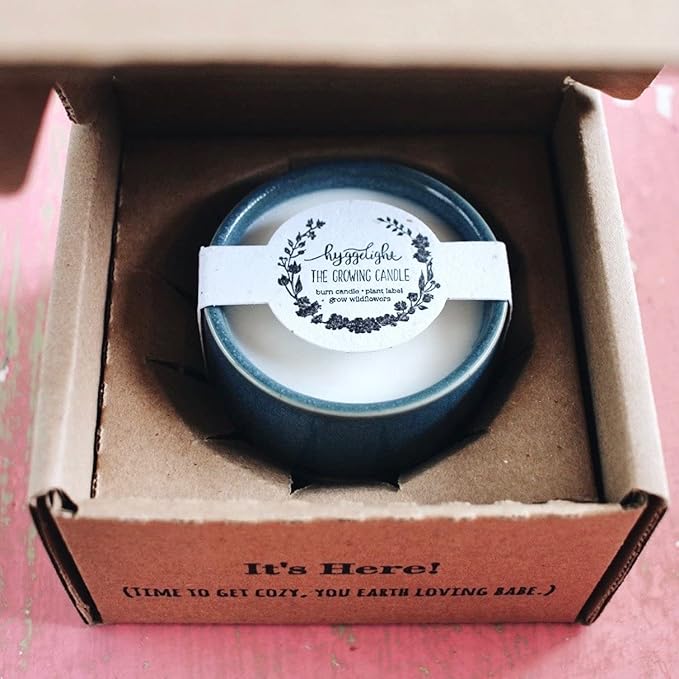 Hyggelight - The Growing Candle, Sandalwood & Vanilla Scented, 8.5oz Ceramic Pot, Aromatherapy Candles for Home, 100% Soy, Willow