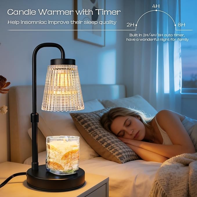 Banbanda Adjustable Candle Warmer Lamp with Timer: Birthday Valentine Galentine Gifts for Women for House Warming Gifts New Home Decor - Wax Melt Warmer for Jar Candles
