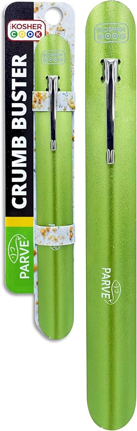 Parve Green Crumb Buster - Quick and Efficient Metal Crumb Remover - Dust of Tables and Countertops for Quick Cleaning - Color Coded Kitchen Tools by The Kosher Cook