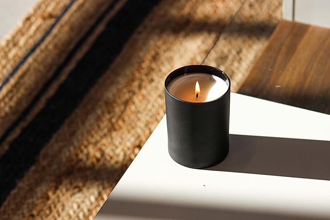 Calyan Wax Co. Lemon & Sage Scented Candle - 75 Hour Burn - Luxury Non Toxic Soy Wax Candles - Long Lasting Black Tumbler Jar Candle for Home - 10.2oz