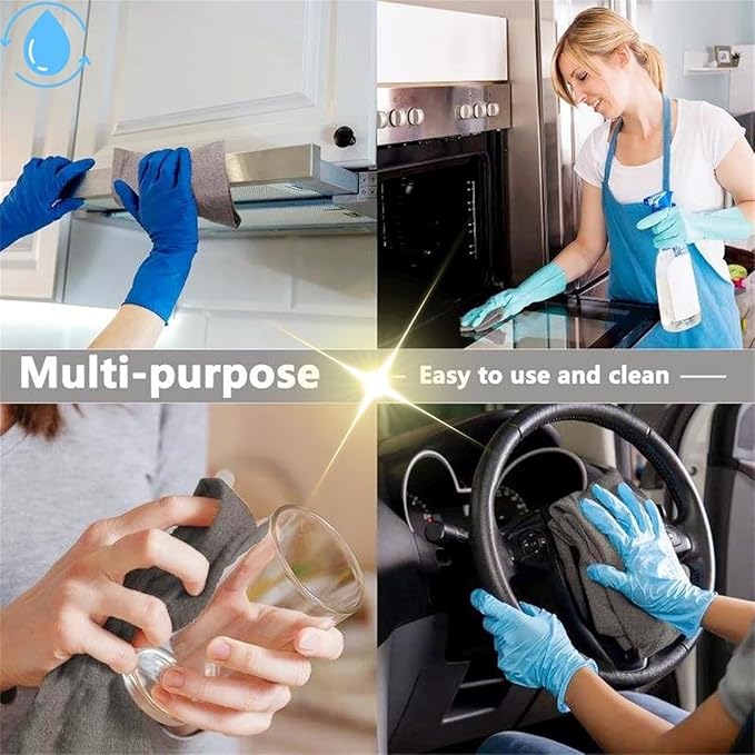 Magic Cleaning Cloth, Microfiber Cleaning Cloth, Reusable, Lint Free, Streak Free, Absorbent & Machine Washable Multipurpose for Cars, Windows, Glass, Mirrors & Kitchen (11.8×11.8in, 5pcs)