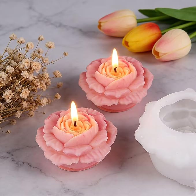 Tulip Flower Petal Mold - Cylinder Molds Silicone Wave Spiral Candle Mold - Silicone Resin Casting Molds for Candle & Resin & Soap Craft Supplies