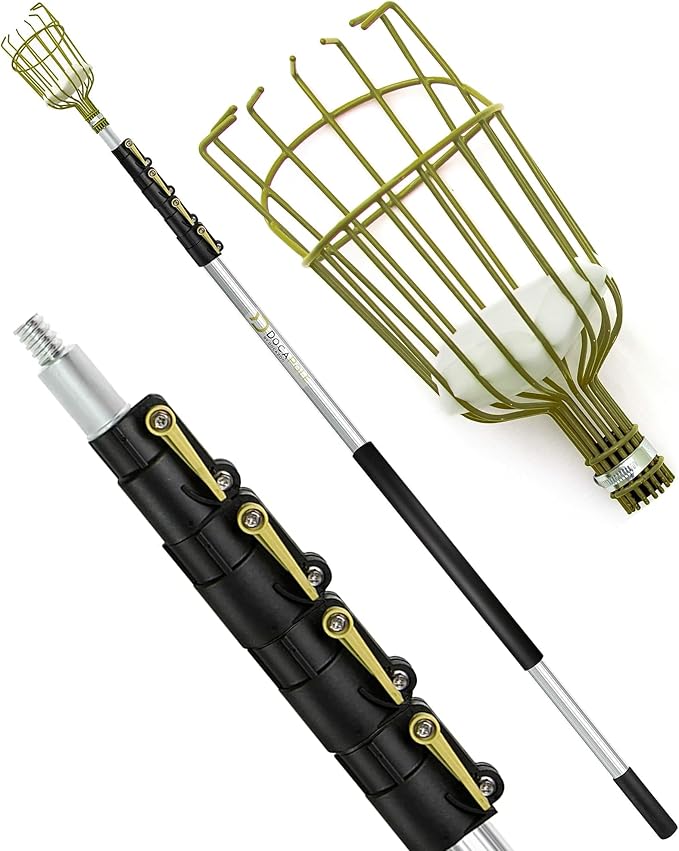 DOCAZOO DOCA Gardening Tools 6-24 Ft - Extension Pole for Tree Trimming, Fruit Picker, Roof Rake for Leaves - Fruit Picker