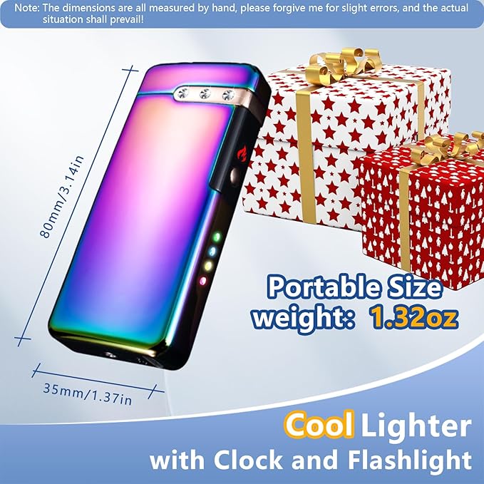 Electric Lighter Plasma Lighters USB Rechargeable Lighter with LED Battery Indicator No Butane Windproof Lighters IdWD867eal for Candles, BBQ, and Travel (Color)
