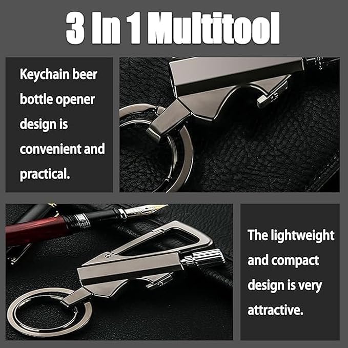Permanent Match Infinity Lighter, Keychain Lighter with Multitool Keychain Bottle Opener