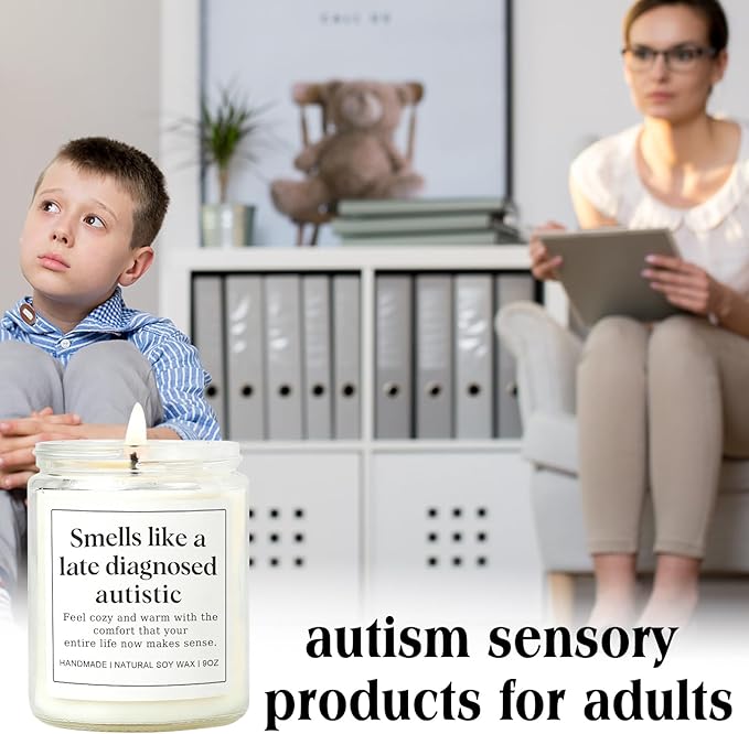 Autism Sensory Products for Adults, Best Gifts for Autistic Teenagers, Special Needs Teenager Gift, Unique Autistic Adult Must Have - Lavender Scented Candle